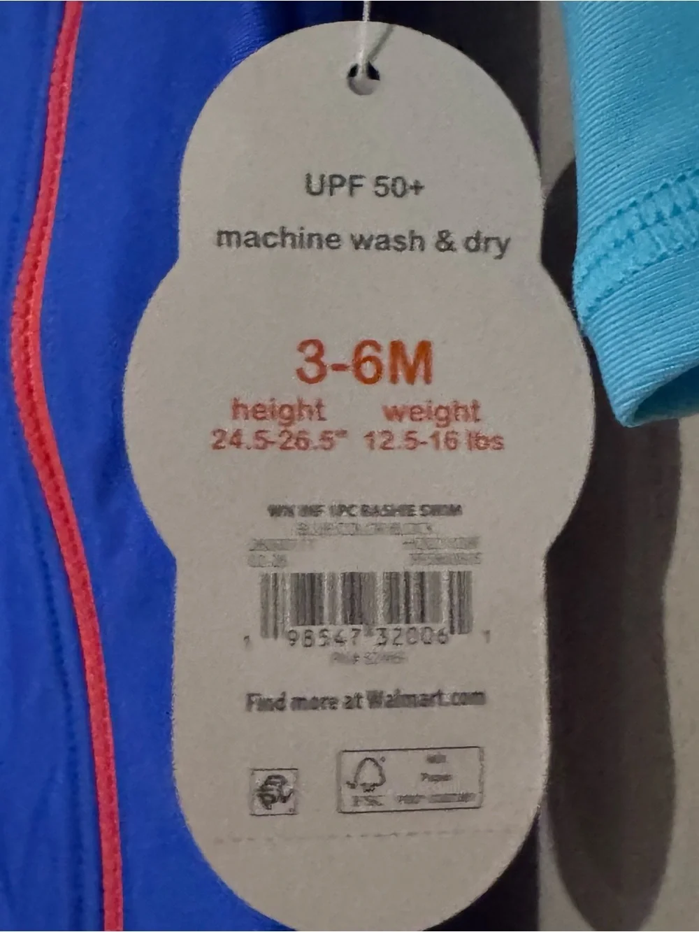 Wonder Nation Boys' Blue Colorblock Zip-Front Rash Guard Swimsuit UPF 50+